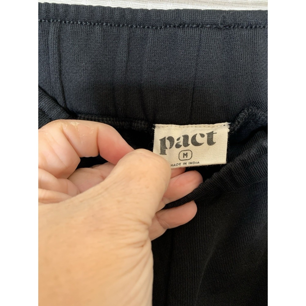 PACT Airplane Jogger Black M 100% Organic Cotton Lounge Travel Athleisure Pullon - Picture 8 of 10
